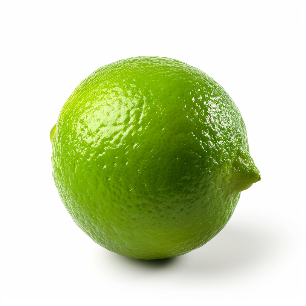 Green Lemon White Background