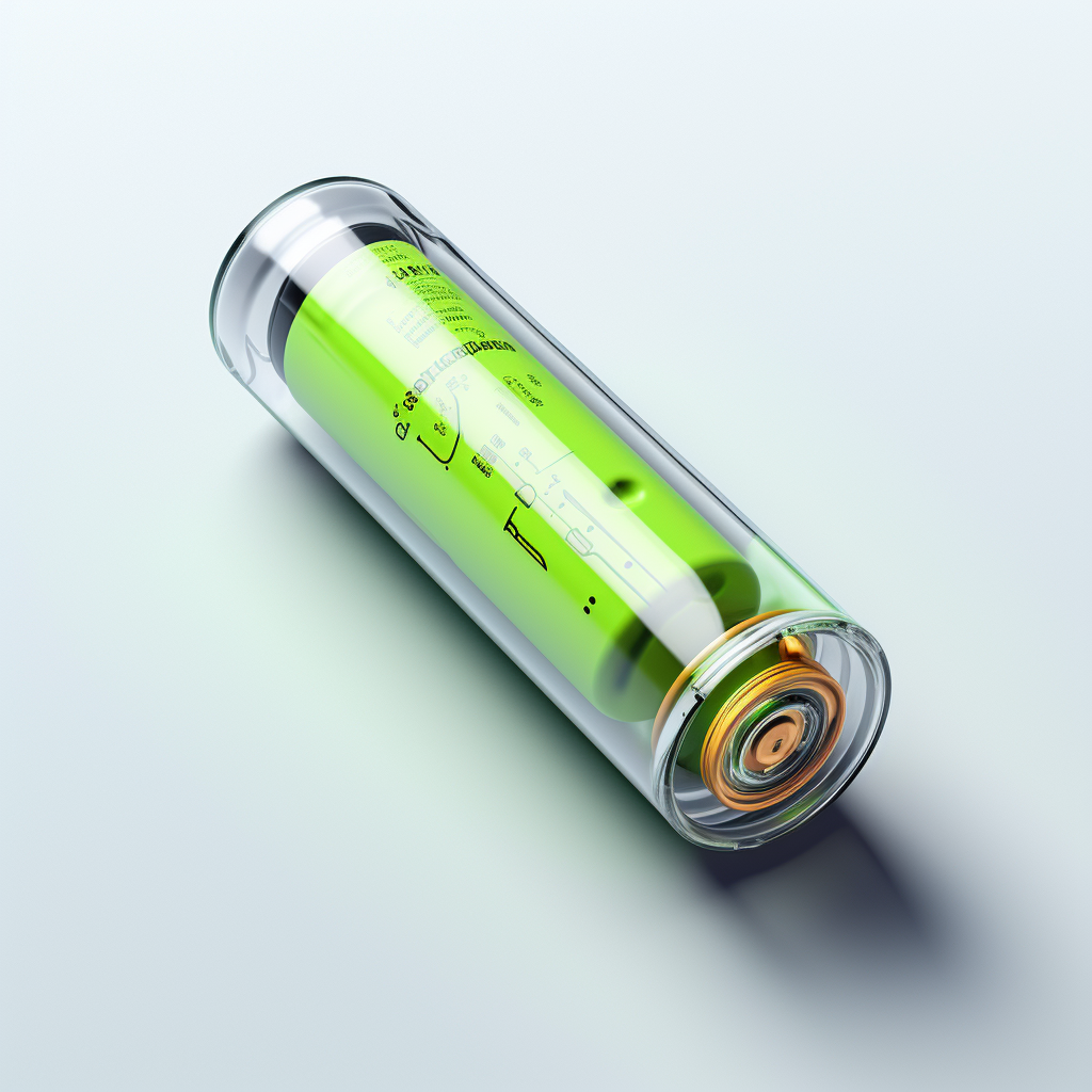 AA battery with green liquid inside