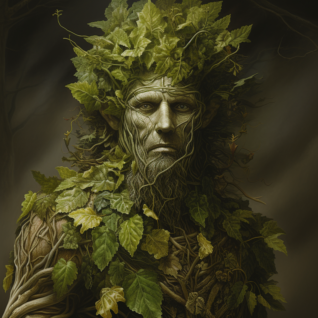 Hyperrealistic illustration of the Green Man