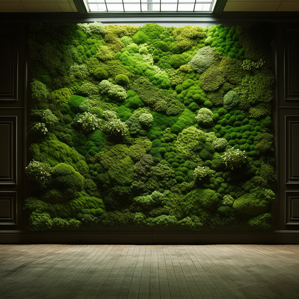 Lush green moss wall brings nature indoors