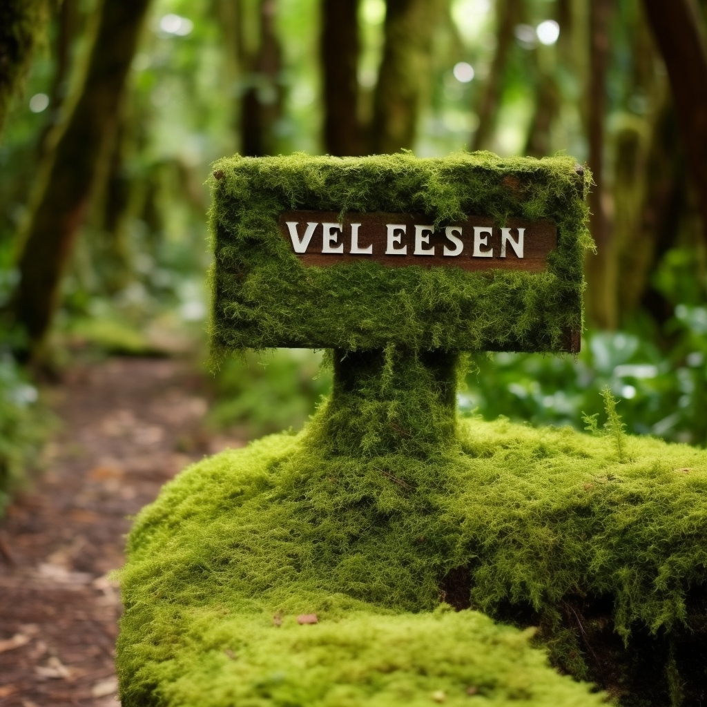 Sign for Wellness Area on Green Moss