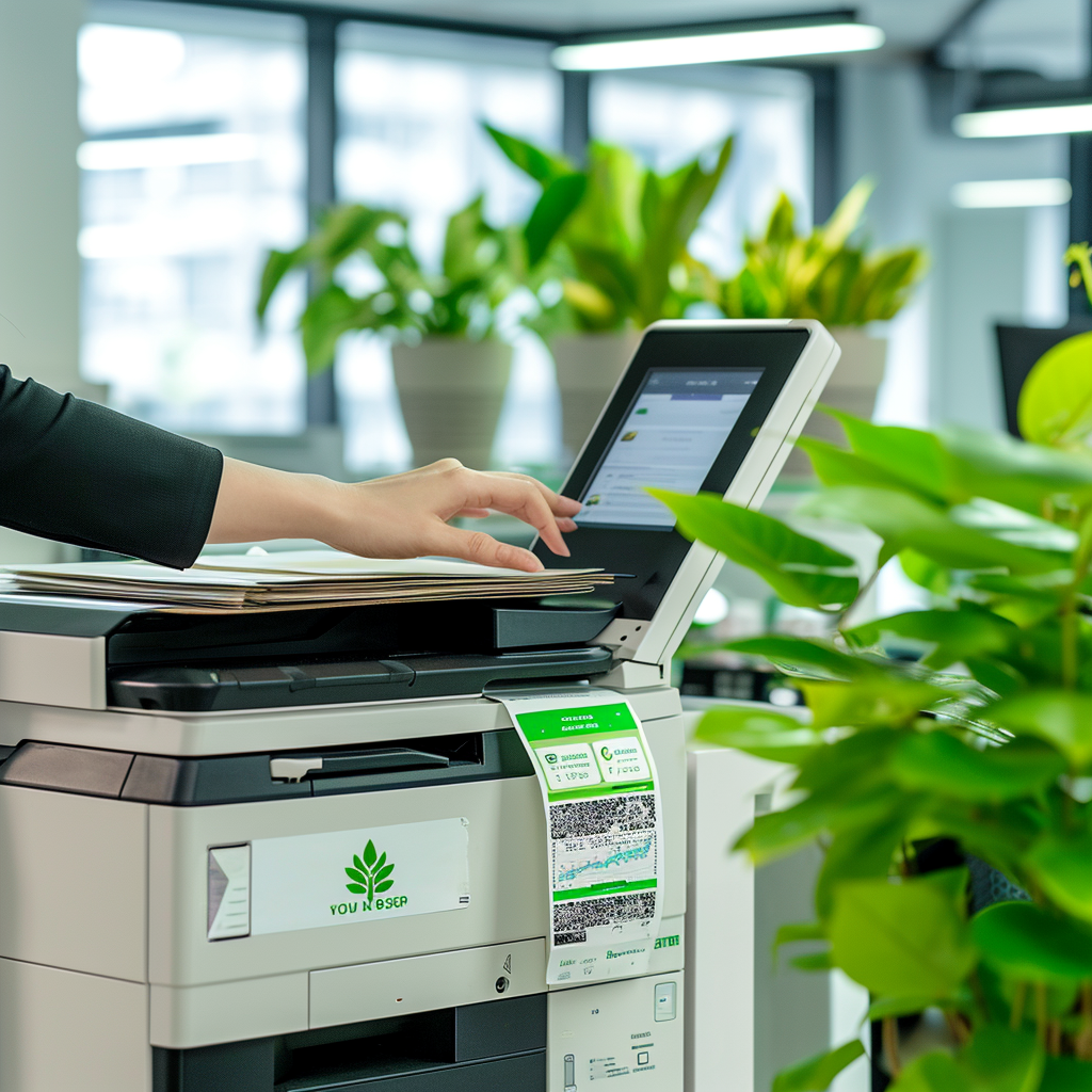 Eco-friendly printer in green office