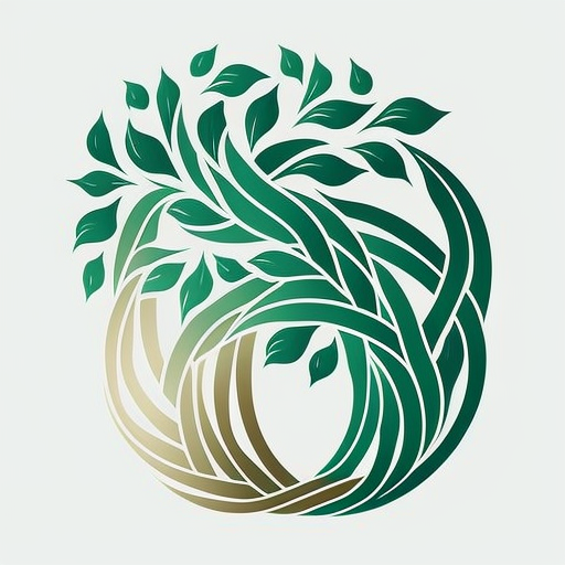 Green organic shape braid logo design