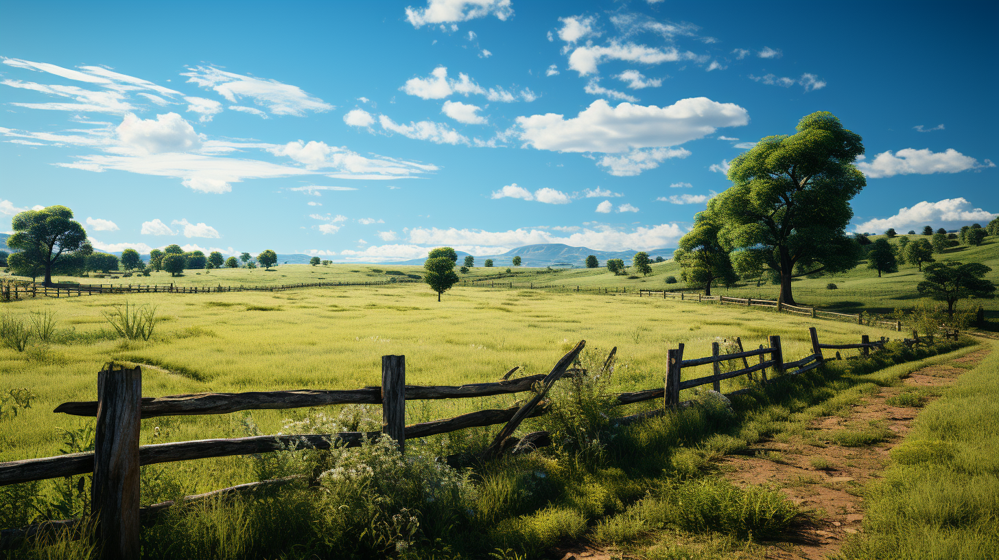 Serene green pasture with tall grass