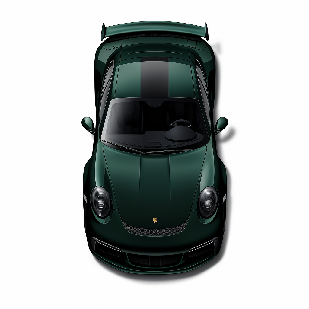 Top View of Green Porsche GTR3