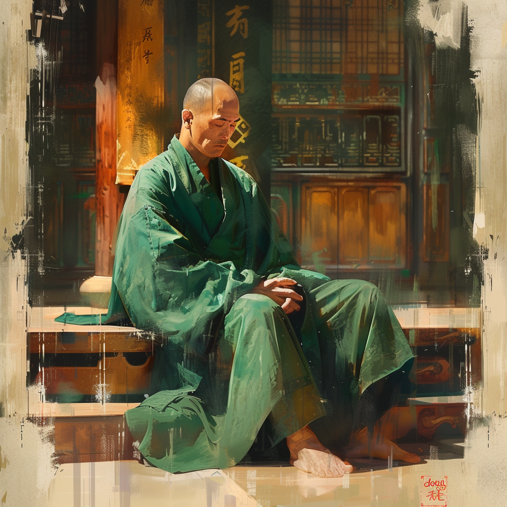 Green Robed Monk Sitting Doug TV Show