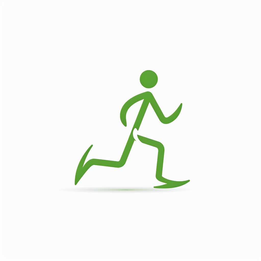 Simple green running man icon