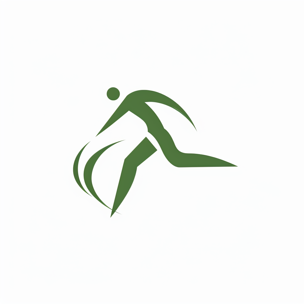 minimal green running man logo