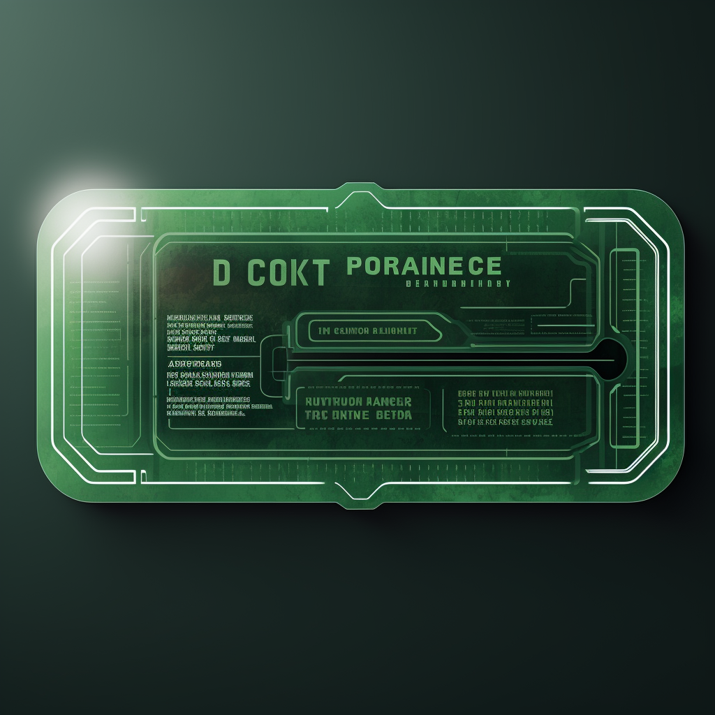 Blank green sci-fi movie ticket