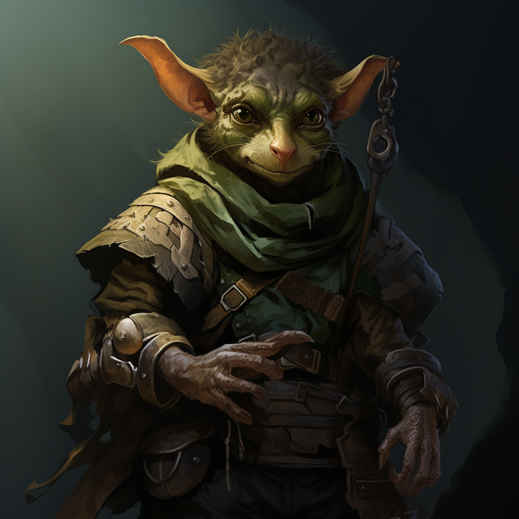 Goblin rogue with pet rat