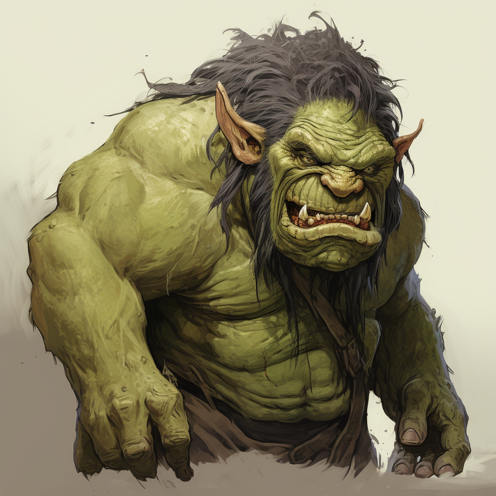 Illustration of a menacing green troll