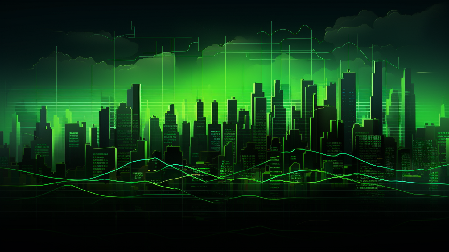 Green Upside Chart Stock Market GTA Style Illustration