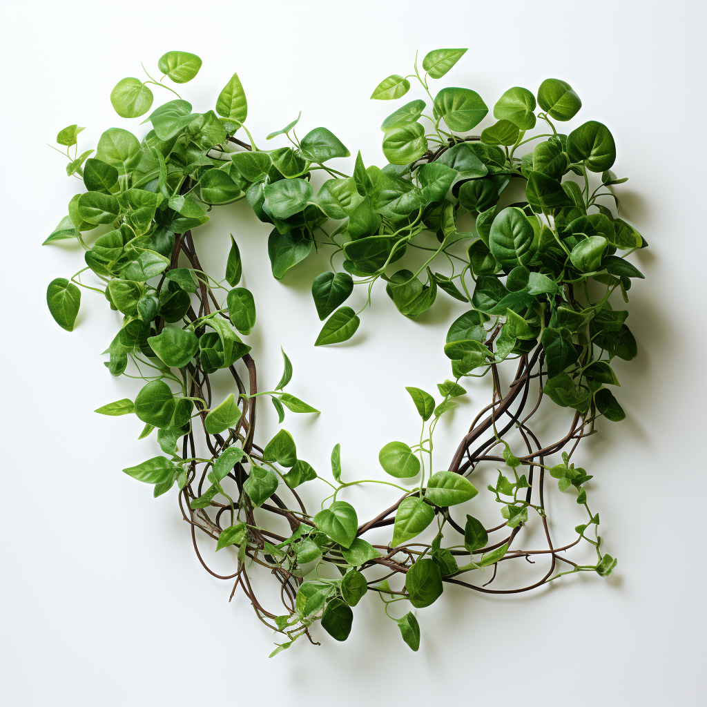 Vibrant green vines on white background