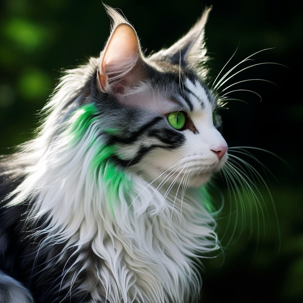 Adorable green and white tiger cat