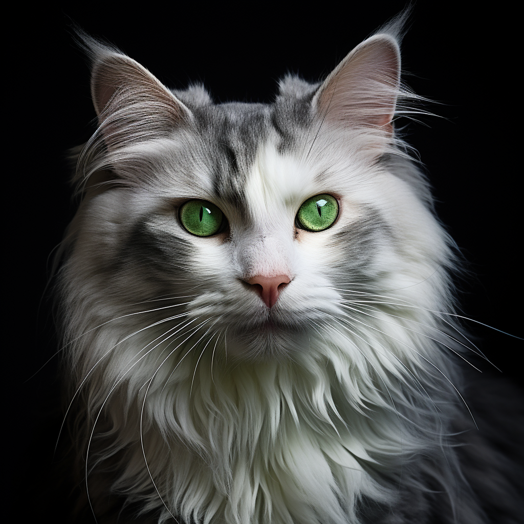 Adorable green and white striped cat