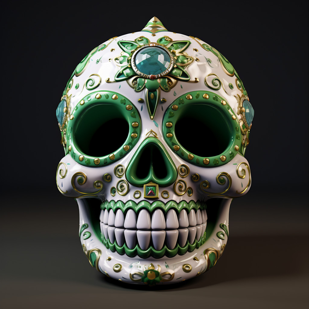 Colorful Sugar Skull with Blinged-out Teeth