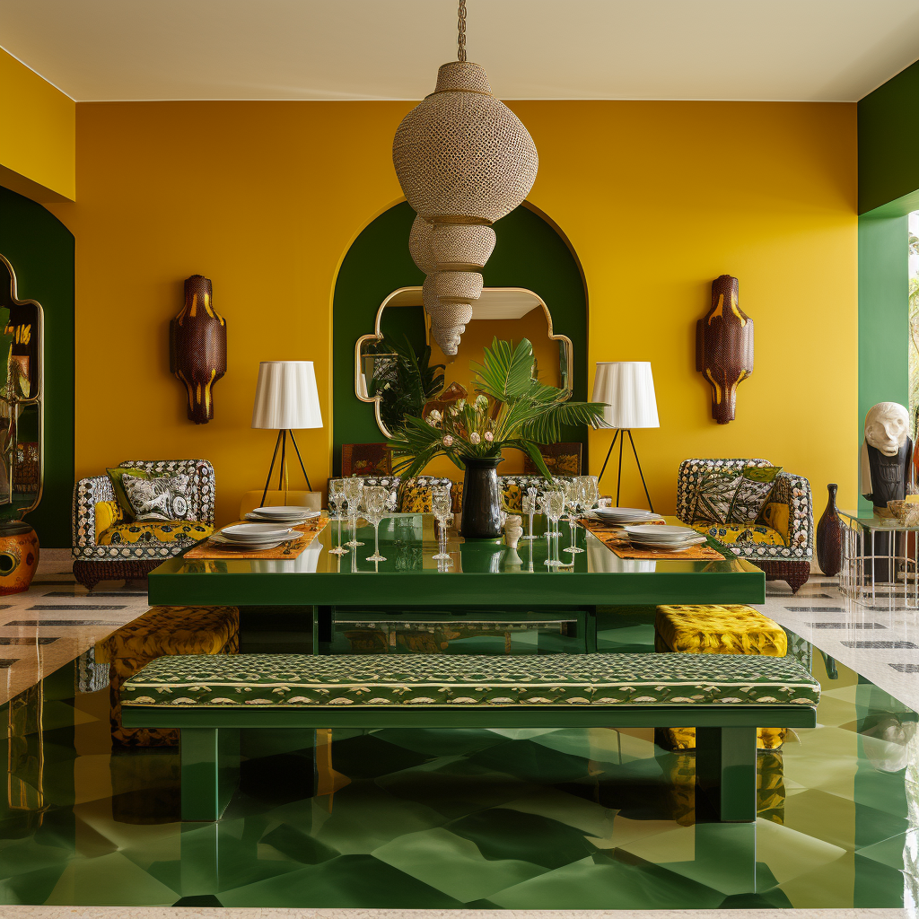 Green and Yellow Interior Design in Togo