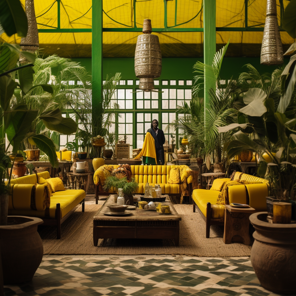 Green and Yellow Interior Design for Togolese Appatam