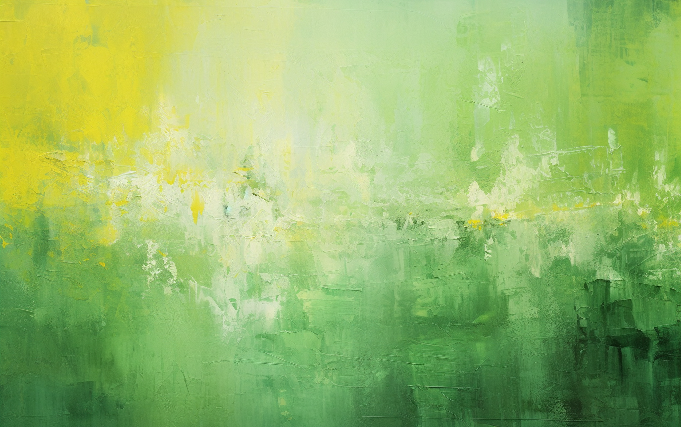 Vibrant green and yellow textured brushstrokes