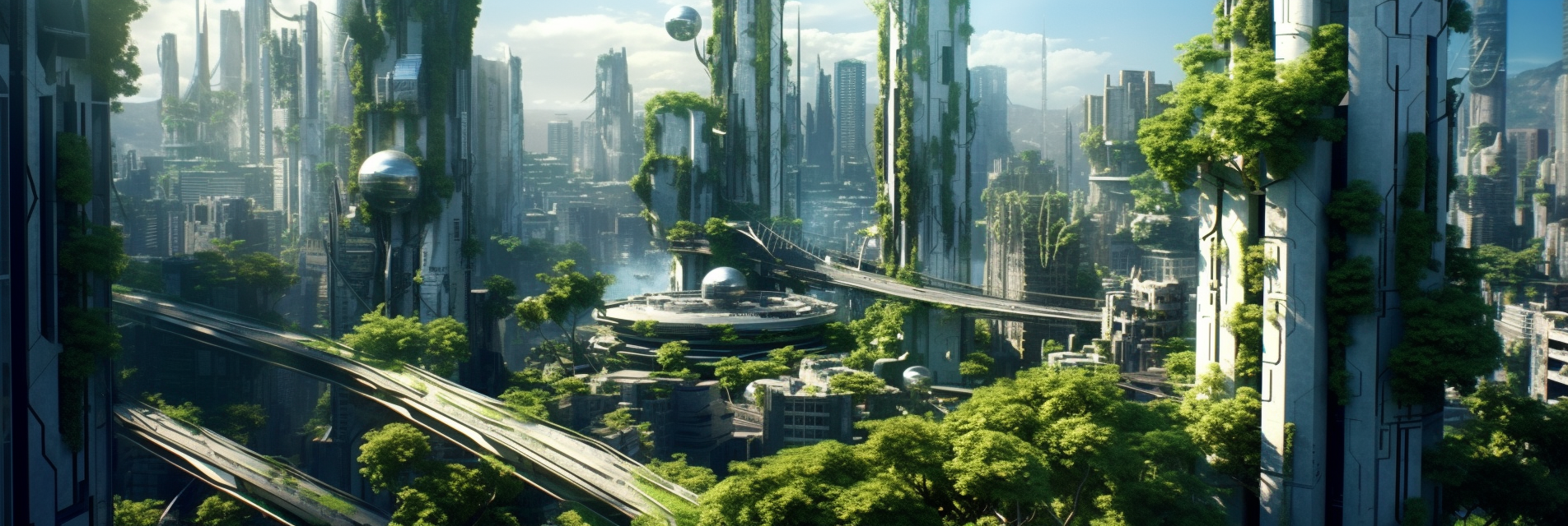 Green city of the future with AI and nature