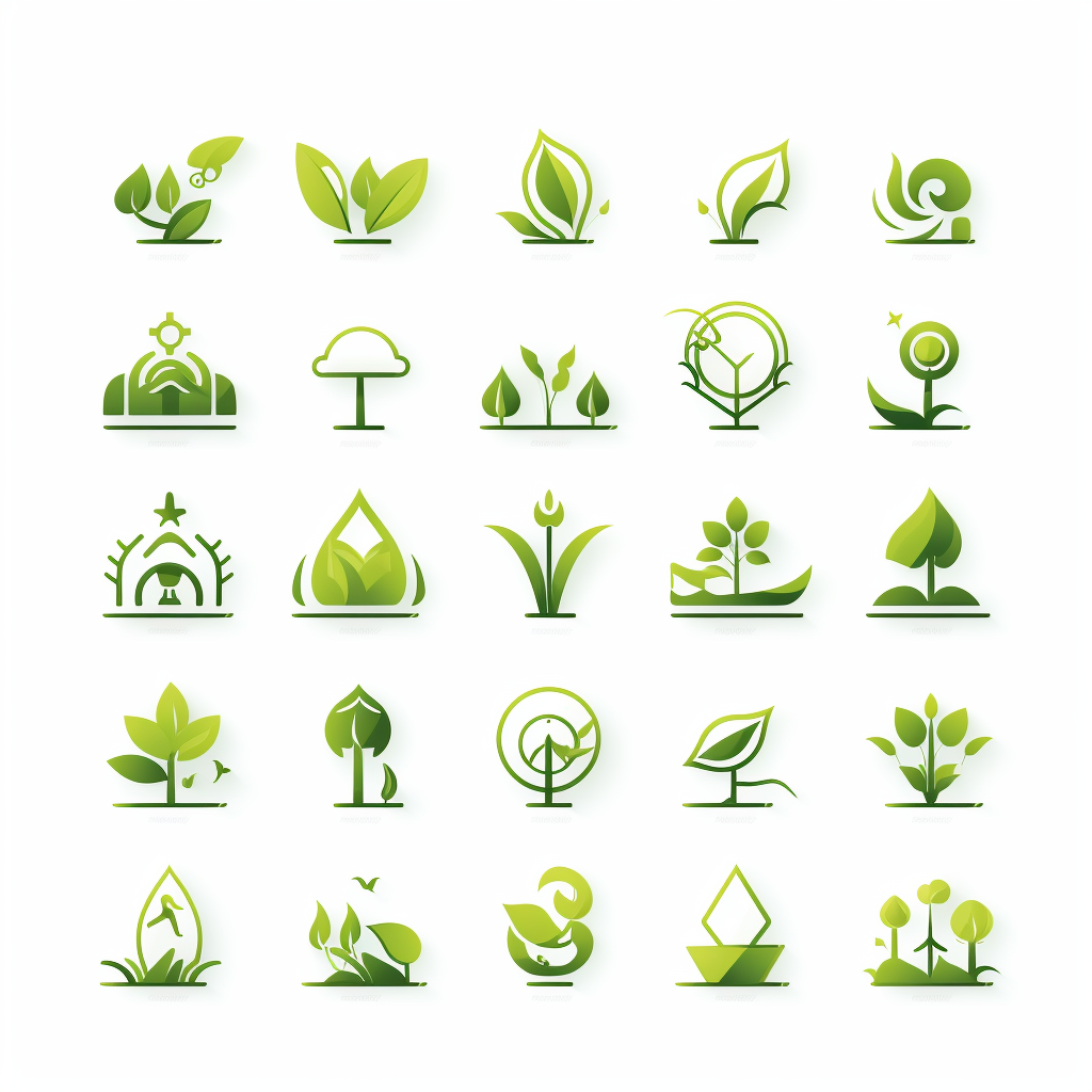 Eco icons on white background