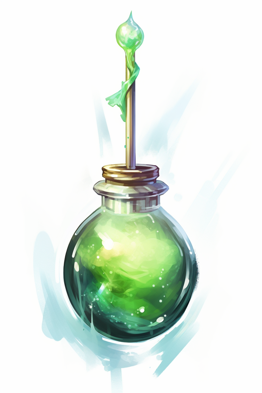 Green potion ampoule fantasy RPG item