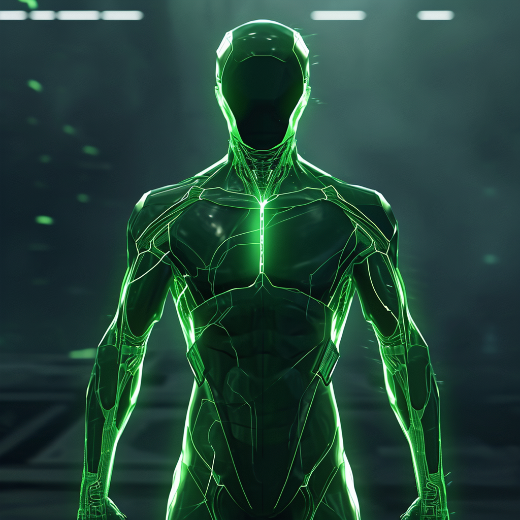 Green Radioactive Superhero Image