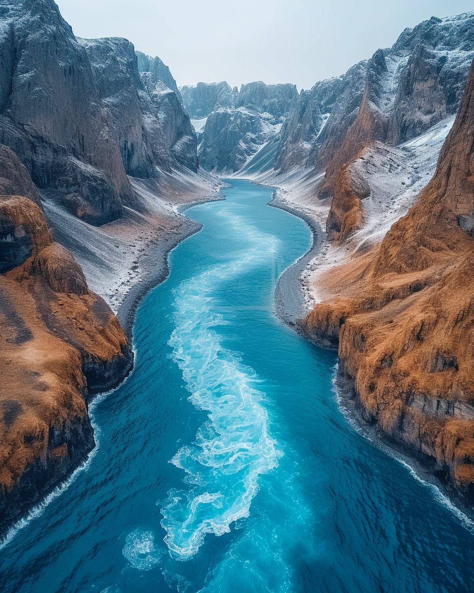 Greenland ice sheet melting into muddy river