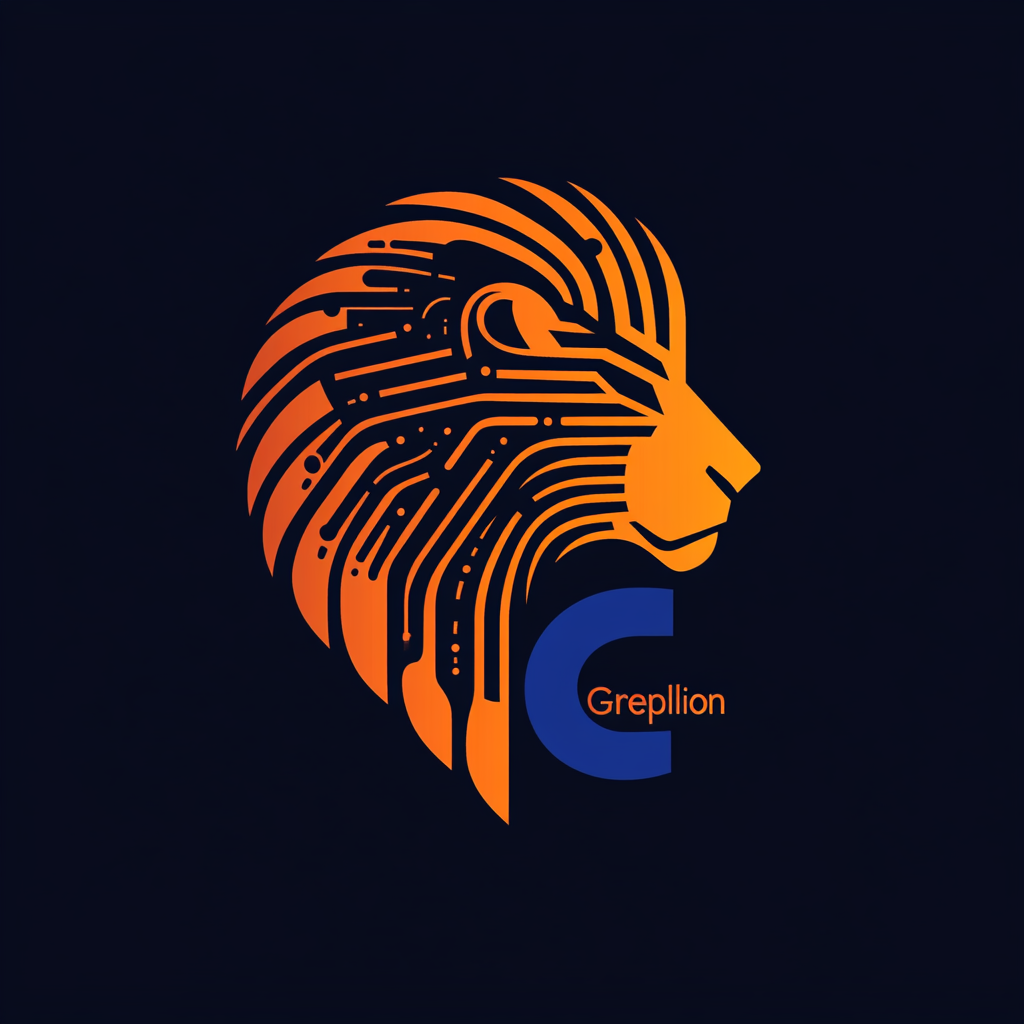 Lion head logo for Greplion