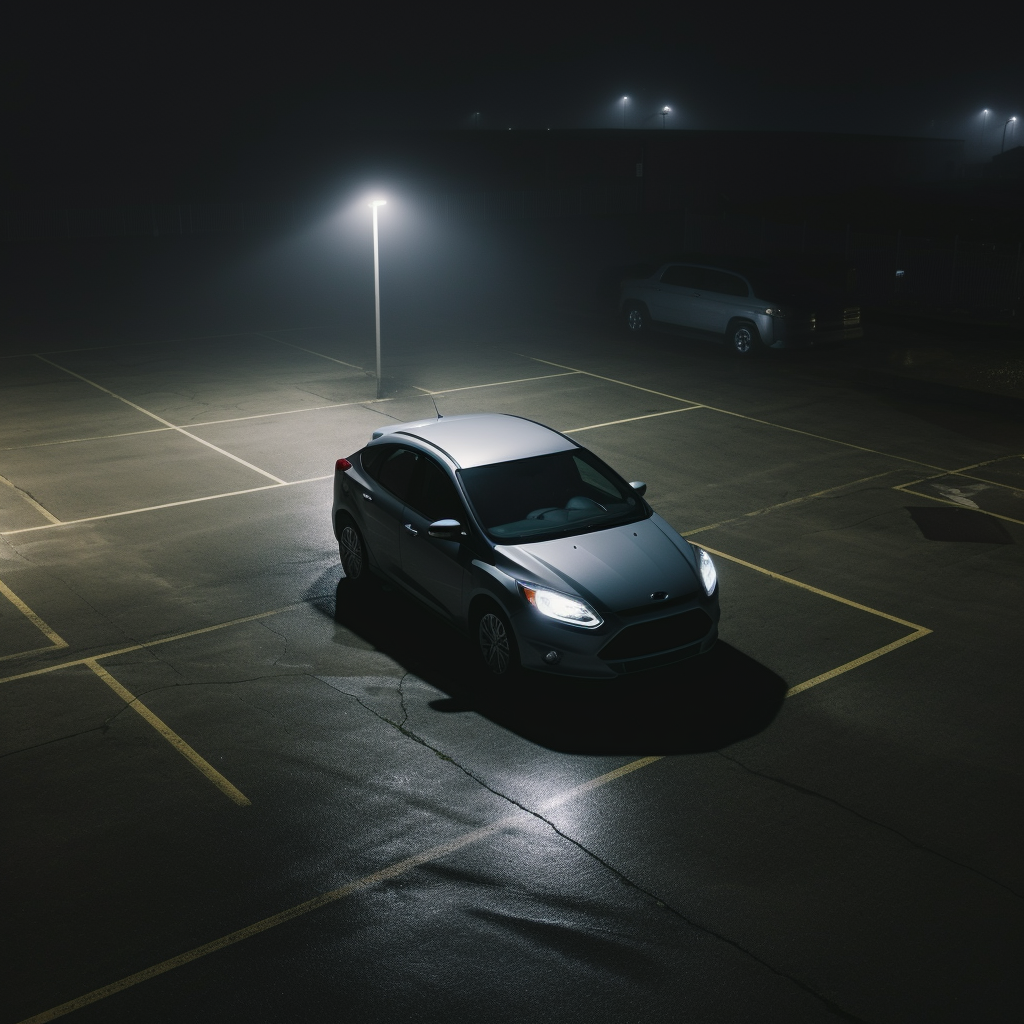 Smoking Grey 2008 Ford Focus in Empty Parking Lot