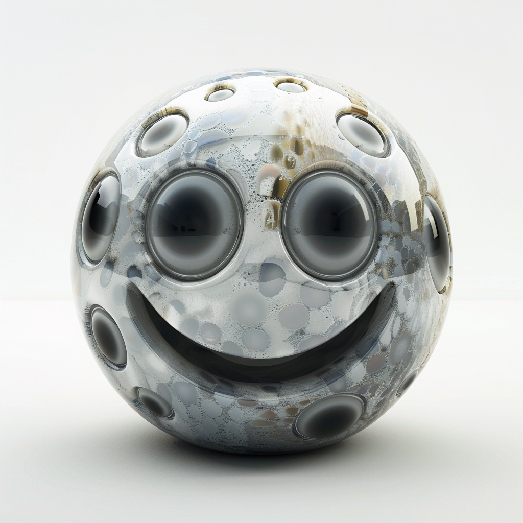 Grey emoji murrine glass art