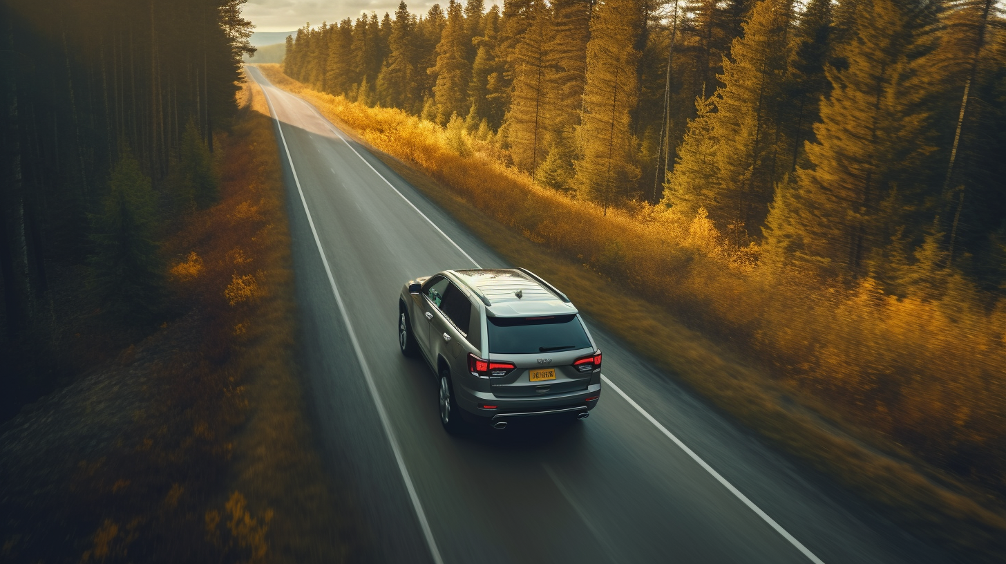 Jeep Grand Cherokee on Forest Road