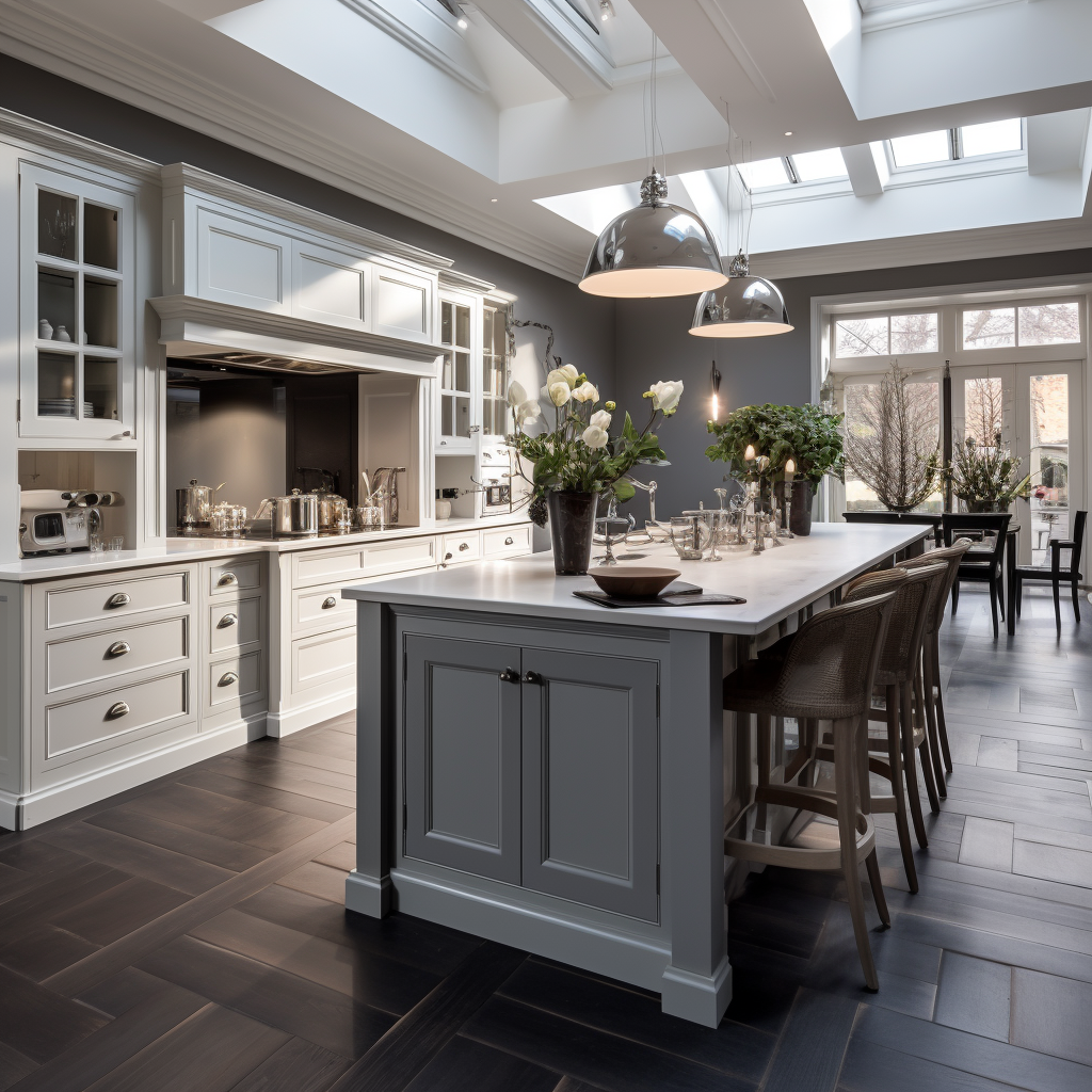 Grey Kitchen Island Dark Top