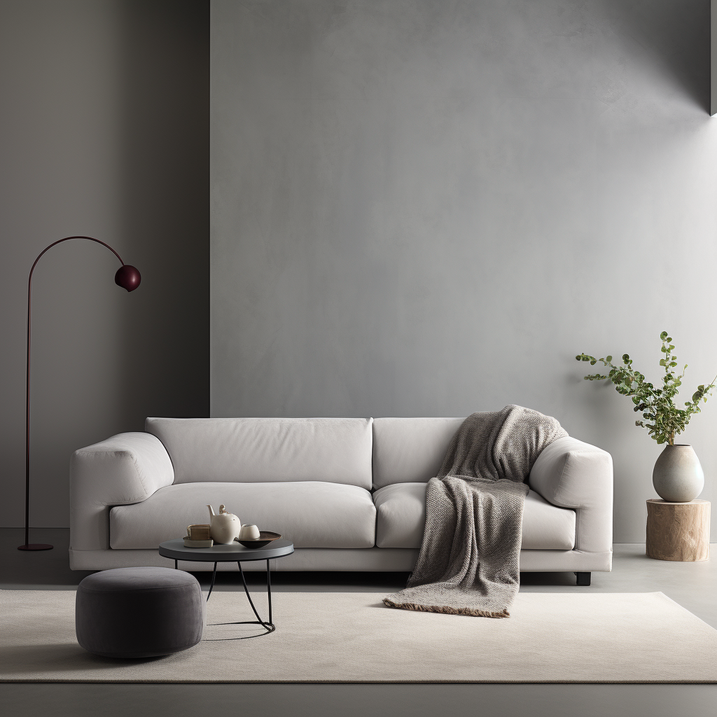 Minimalist Grey Living Room Interior