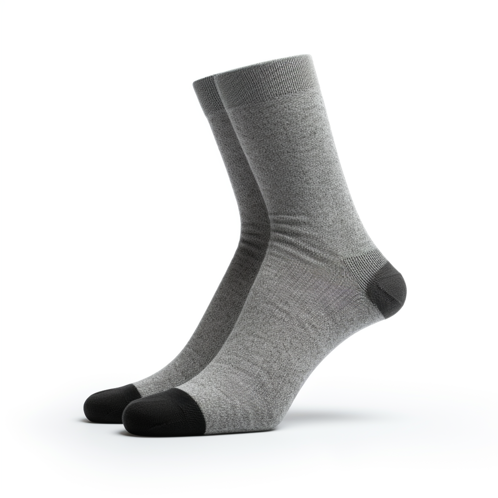 Grey Men's Business Sock on White Background