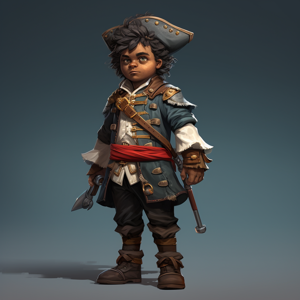 Grey-skinned halfling swashbuckler in action