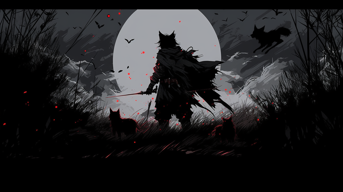 Dark Grey Wolf Hunting Wallpaper