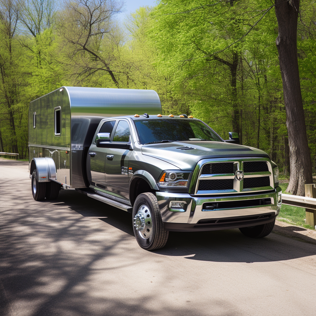 Sleek Grey Dodge Ram 3500 Dually