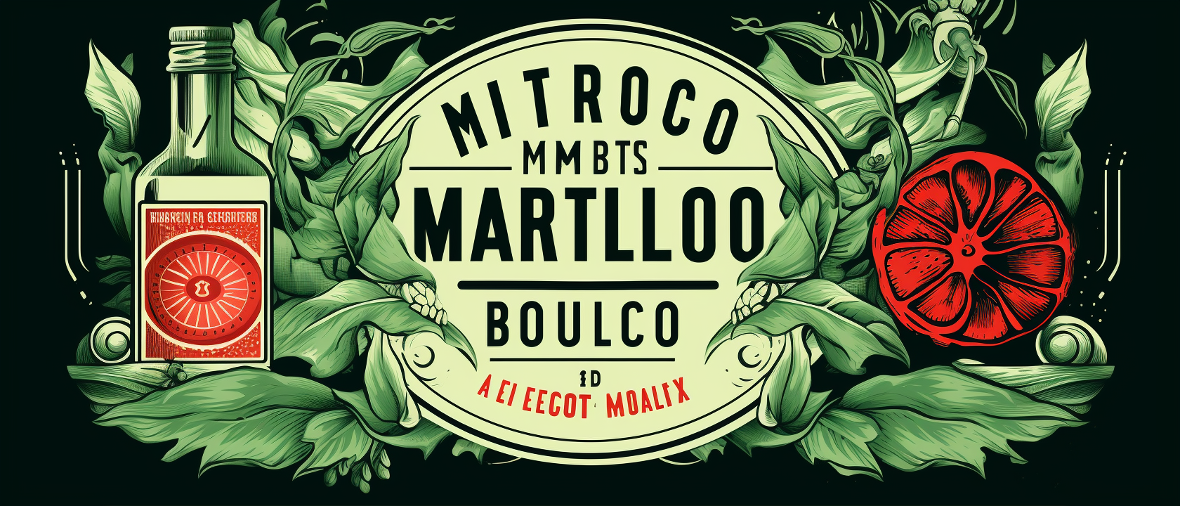 Mojito beercocktail label illustration