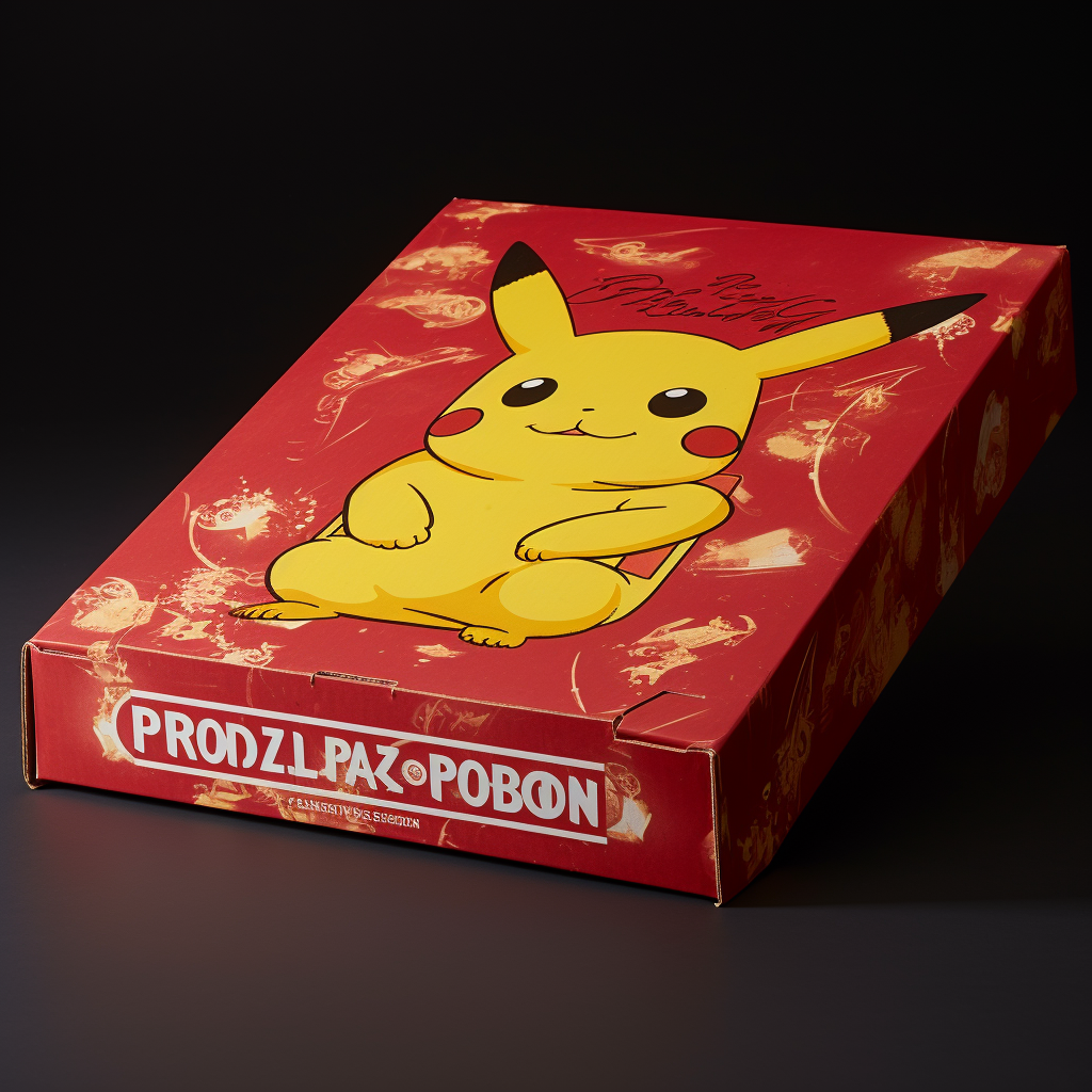 Sad Pikachu on Grilled Pikachu Pizza Box