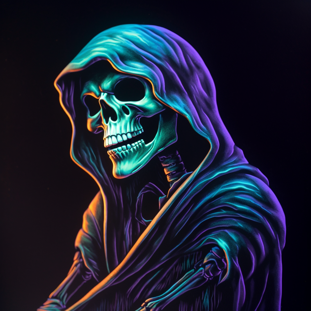 Grim Reaper in Retro Art Style