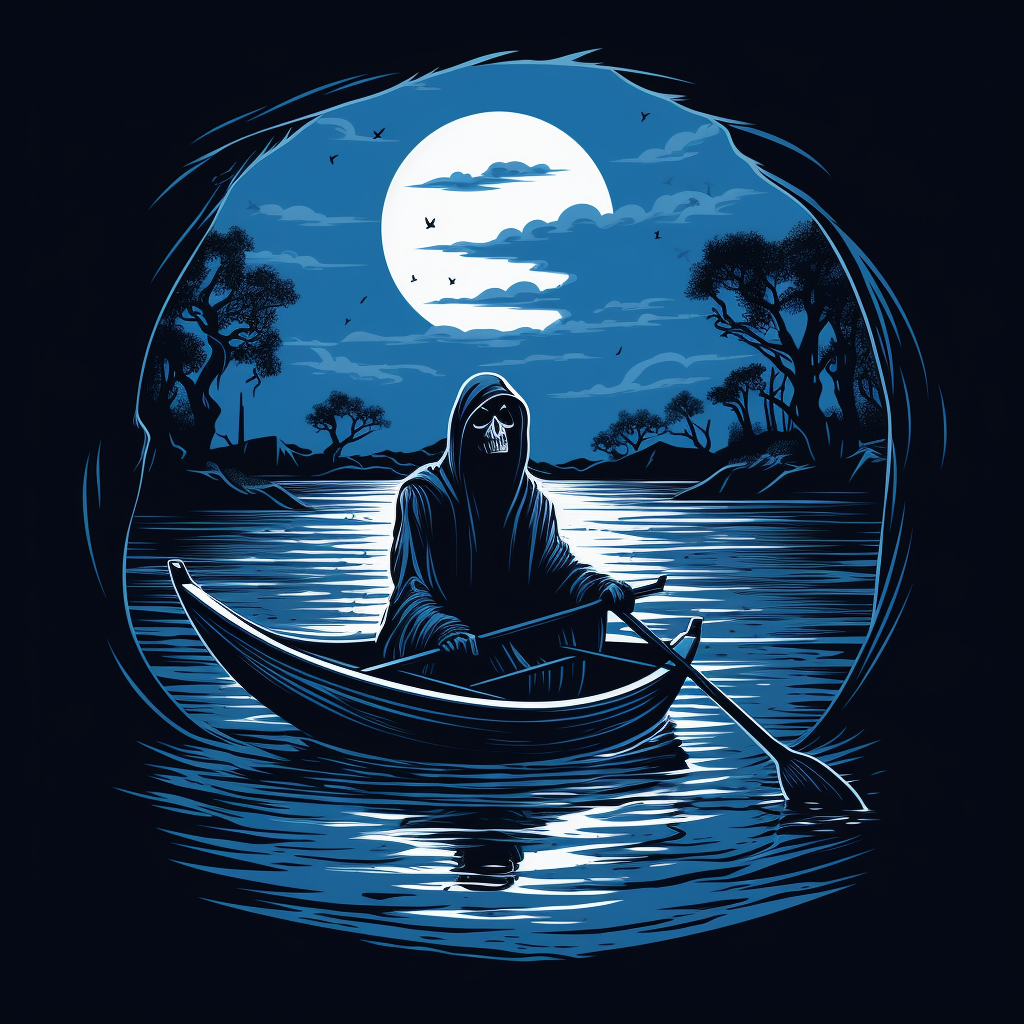 Cartoon Grim Reaper on Toledo Ottawa River