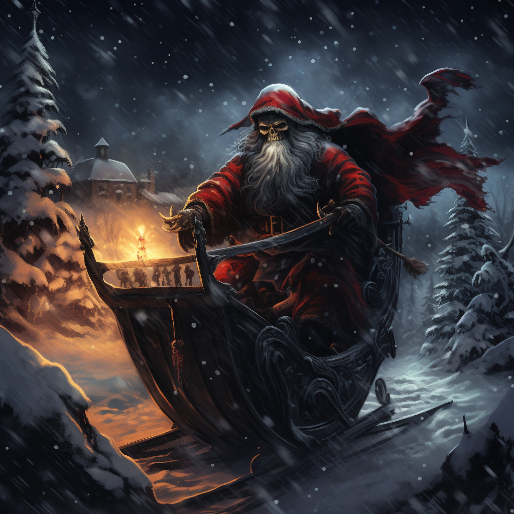 Grim Reaper Santa in Sleigh