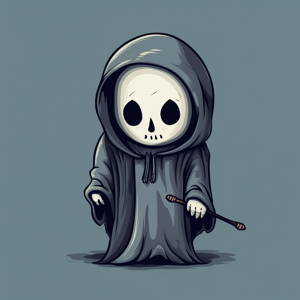 Cute Sinister Cartoon Grim Reaper