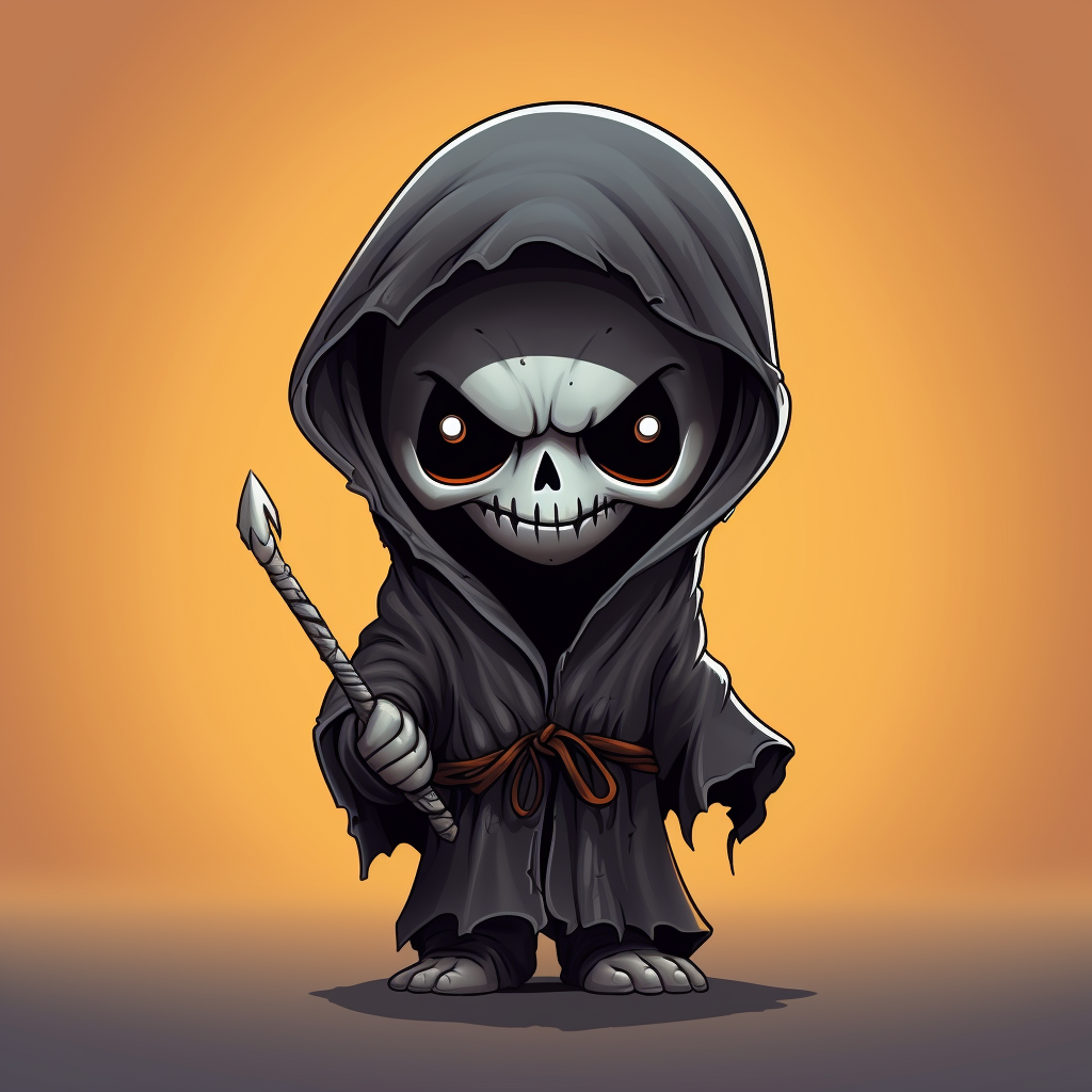 Sinister Grim Reaper Cartoon Illustration