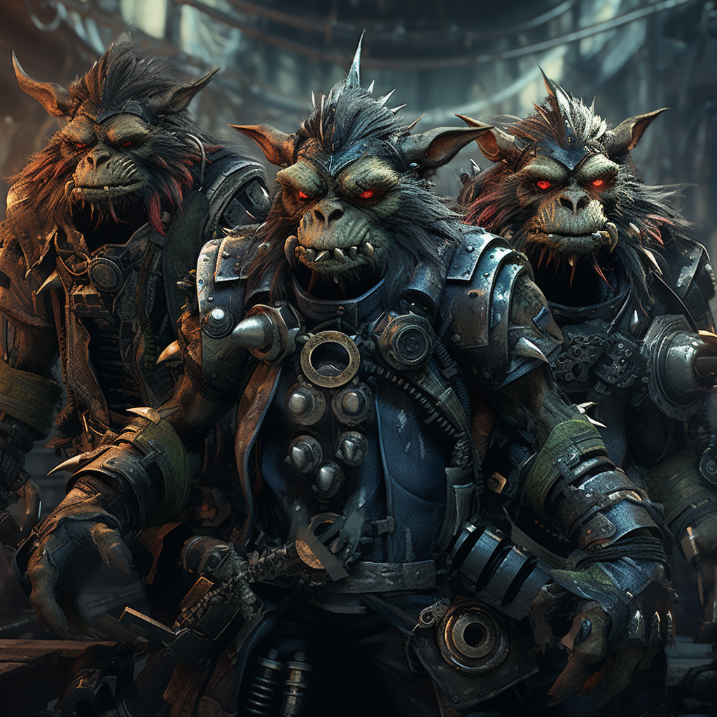 Enhanced Goblin Warp-grinders in Grimdark Aetherpunk