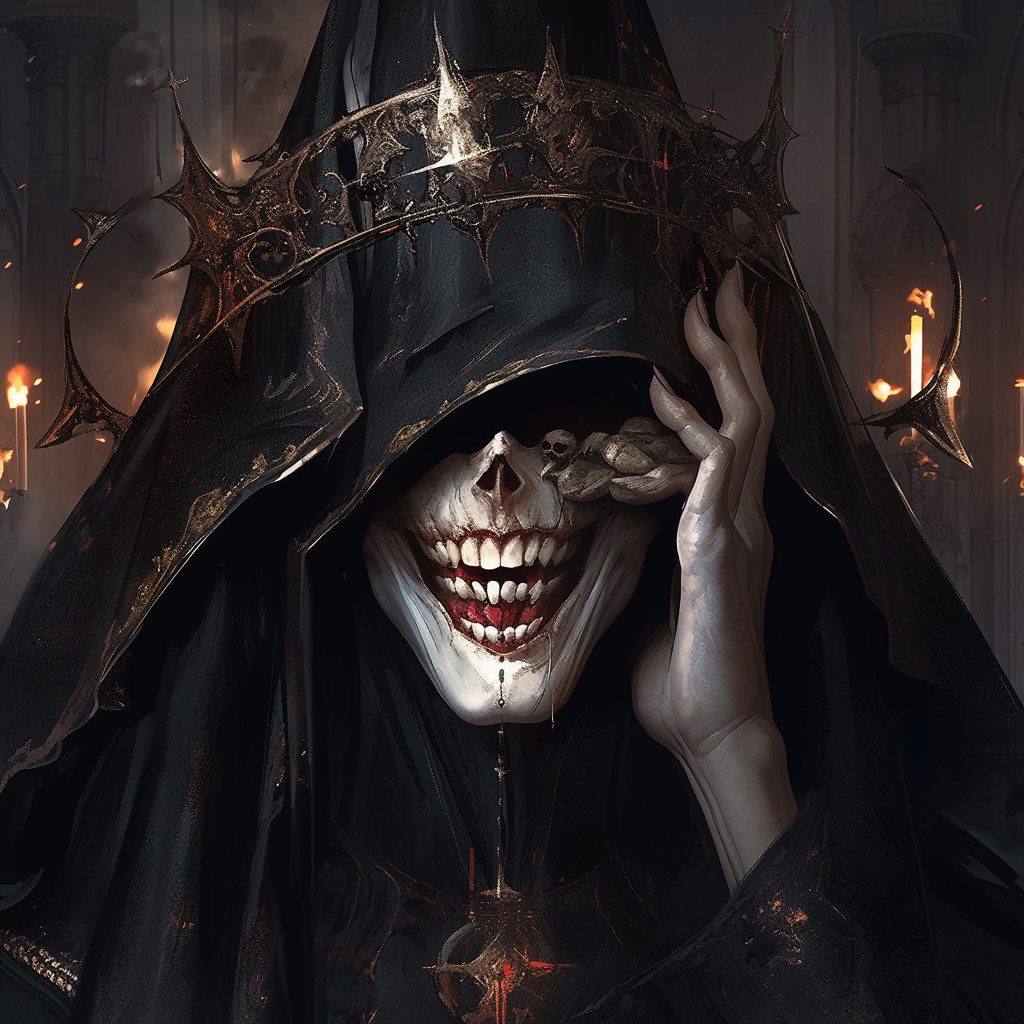 Grimdark Mystic Medieval Judge Laughing Art