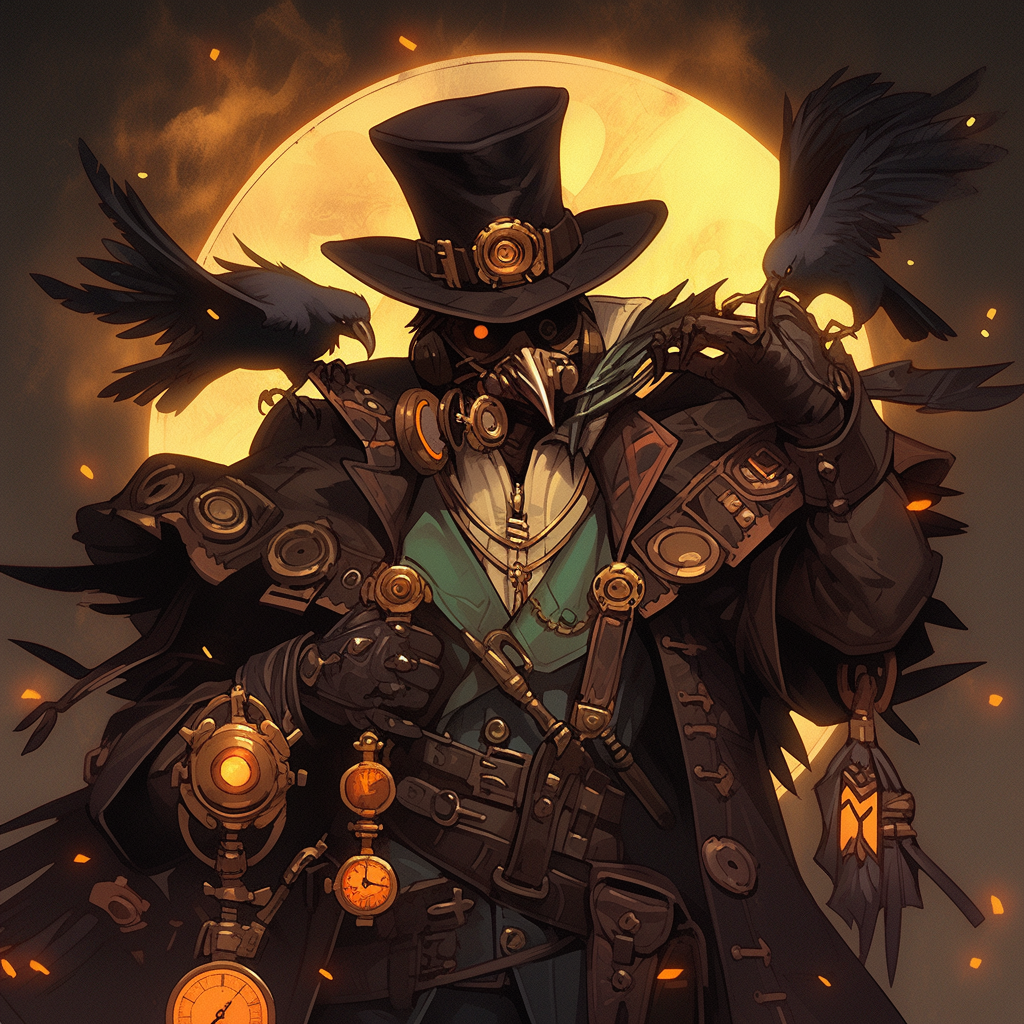 Detailed grimdark steampunk dungeons and dragons aven image