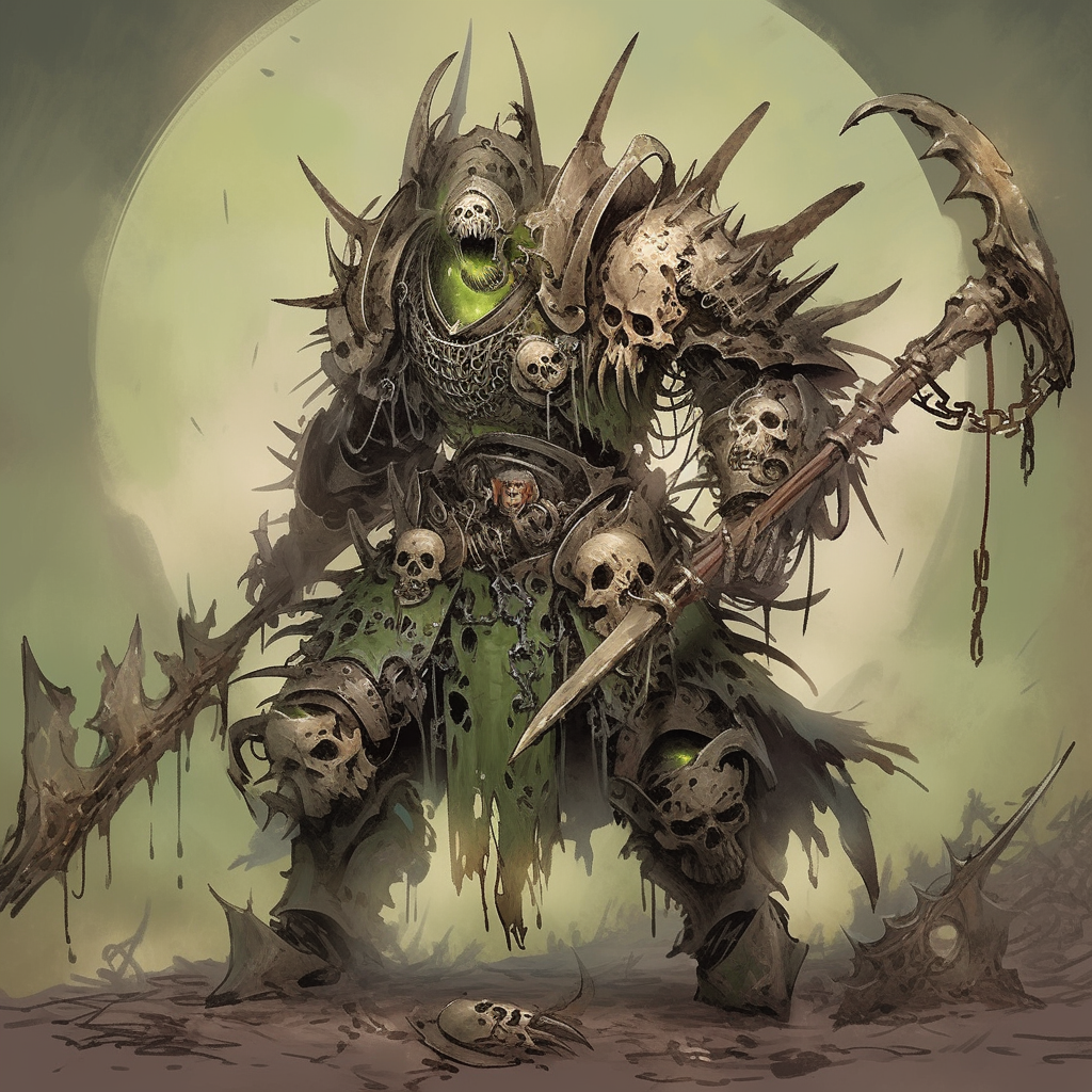 Grimdark Aetherpunk Chaos Warrior Image