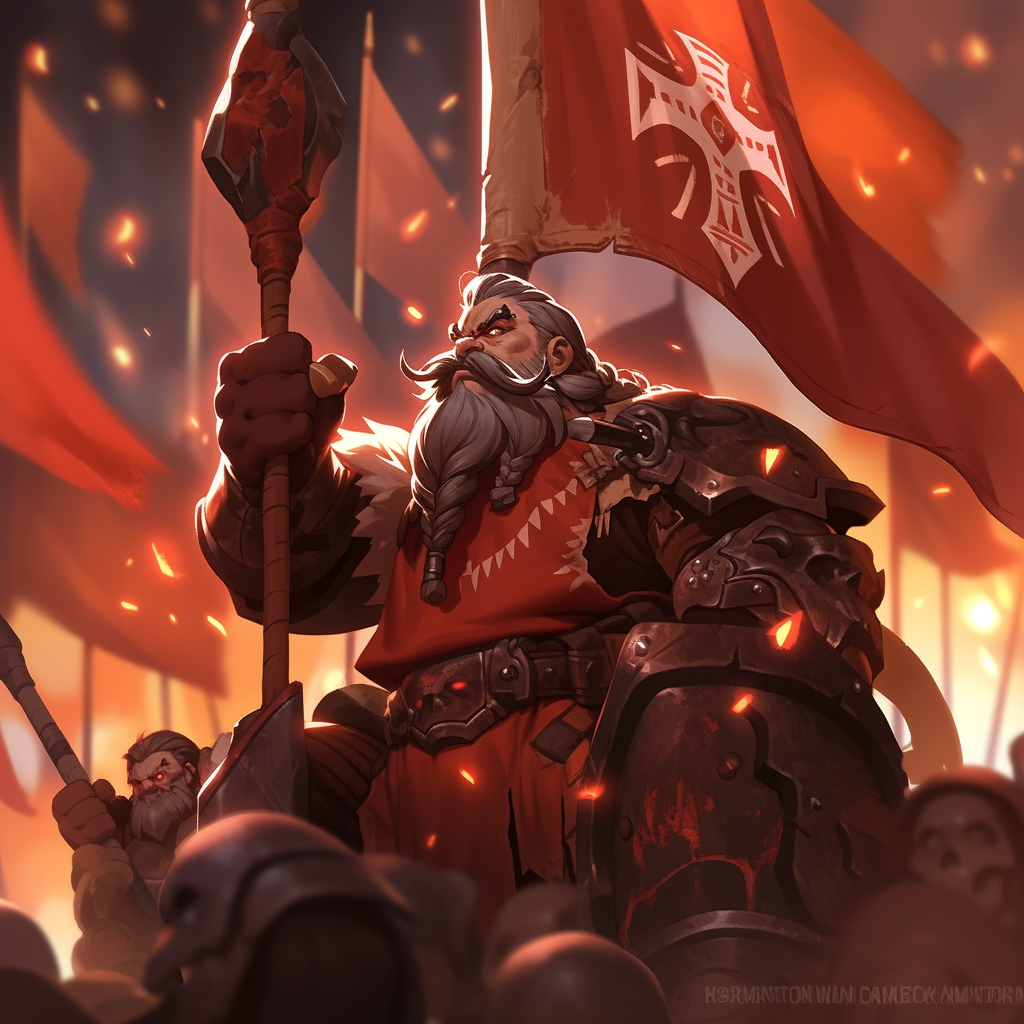 Dwarf flag-waver in stunning art